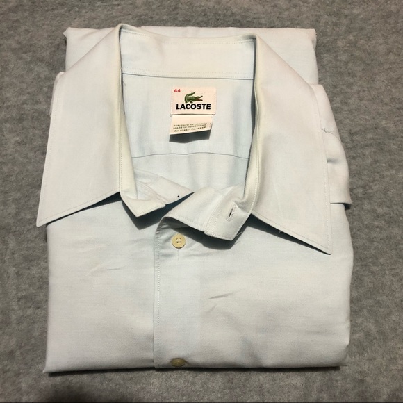 🚫sold🚫Lacoste Button Down Shirt Baby Blue size 44 - Picture 3 of 8